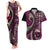 Vintage Samoa Siapo Mamanu Couples Matching Tank Maxi Dress and Hawaiian Shirt Pink Samoan Tapa Motif - Polynesian Pride