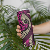 Vintage Samoa Siapo Mamanu Skinny Tumbler Pink Samoan Tapa Motif LT9 - Polynesian Pride