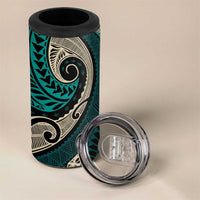 Vintage Samoa Siapo Mamanu 4 in 1 Can Cooler Tumbler Teal Samoan Tapa Motif LT9 - Polynesian Pride