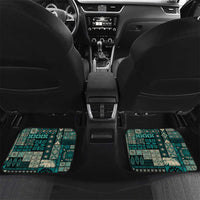 Vintage Samoa Siapo Mamanu Car Mats Teal Samoan Tapa Motif - Polynesian Pride