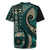 Vintage Samoa Siapo Mamanu Rugby Jersey Teal Samoan Tapa Motif - Polynesian Pride