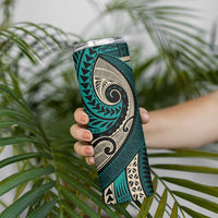 Vintage Samoa Siapo Mamanu Skinny Tumbler Teal Samoan Tapa Motif LT9 - Polynesian Pride