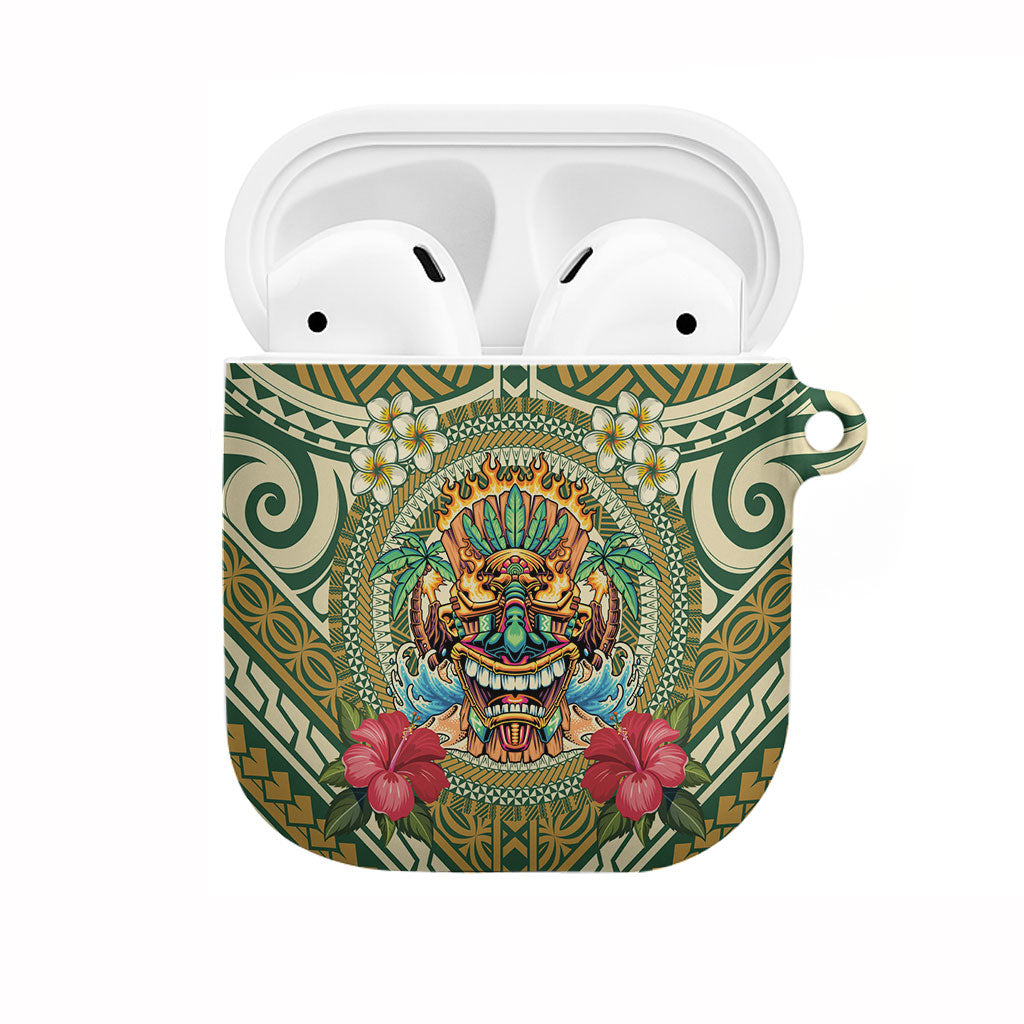 Hawaii Tiki Mask AirPods Case Mele Kalikimaka i Iulai!