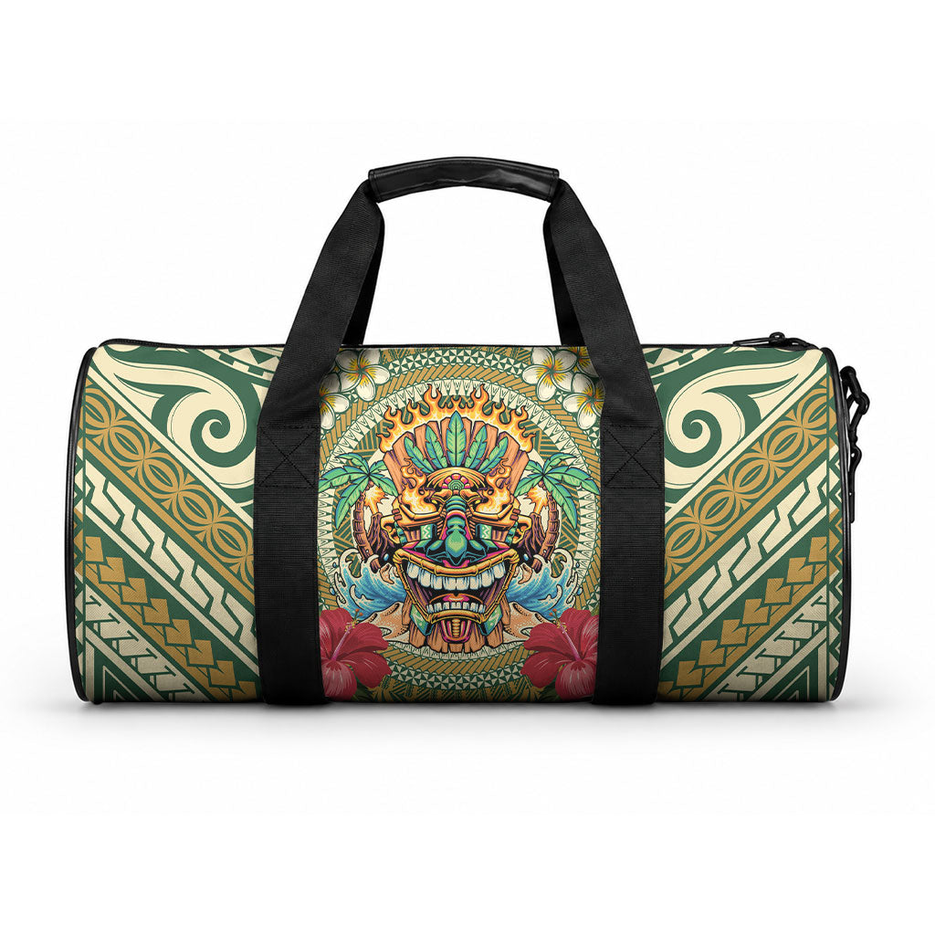 Hawaii Tiki Mask Duffle Bag Mele Kalikimaka i Iulai! LT9 One size Green - Polynesian Pride