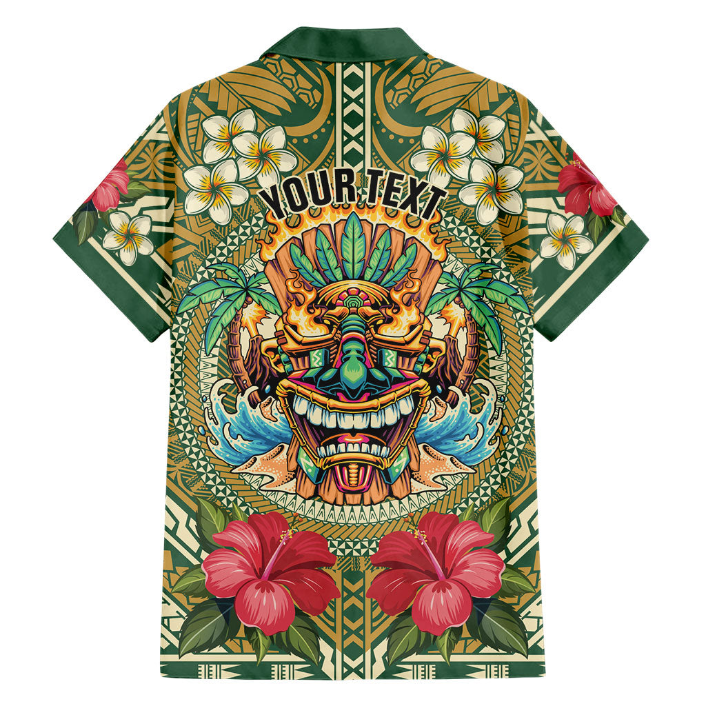 Hawaii Tiki Mask Personalized Family Matching Mermaid Dress and Hawaiian Shirt Mele Kalikimaka i Iulai! LT9 - Polynesian Pride