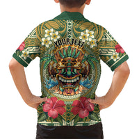 Hawaii Tiki Mask Personalized Family Matching Puletasi and Hawaiian Shirt Mele Kalikimaka i Iulai! LT9 - Polynesian Pride