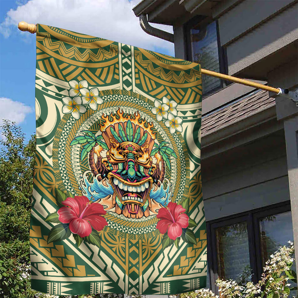 Hawaii Tiki Mask Garden Flag Mele Kalikimaka i Iulai!