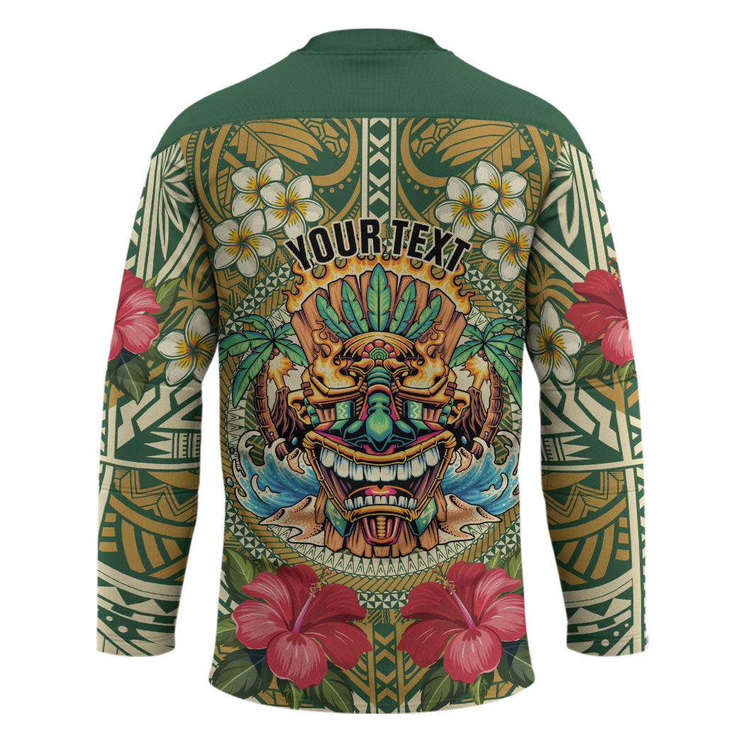 Hawaii Tiki Mask Personalized Hockey Jersey Mele Kalikimaka i Iulai!