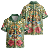 Hawaii Tiki Mask Personalized Kid Hawaiian Shirt Mele Kalikimaka i Iulai! LT9 - Polynesian Pride