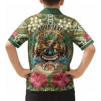 Hawaii Tiki Mask Personalized Kid Hawaiian Shirt Mele Kalikimaka i Iulai! LT9 - Polynesian Pride