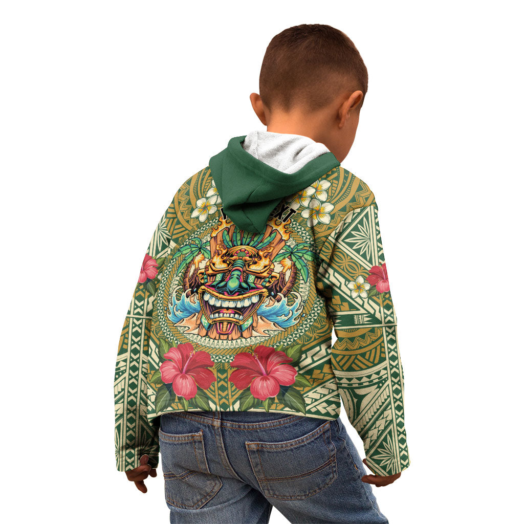 Hawaii Tiki Mask Personalized Kid Hoodie Mele Kalikimaka i Iulai!