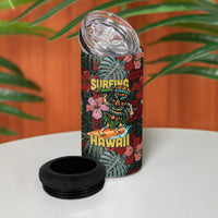 Hawaii Tiki Surfing 4 in 1 Can Cooler Tumbler Mele Kalikimaka i Iulai! LT9 - Polynesian Pride