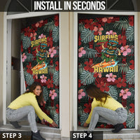 Hawaii Tiki Surfing Door Cover Mele Kalikimaka i Iulai!
