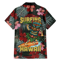 Hawaii Tiki Surfing Family Matching Short Sleeve Bodycon Dress and Hawaiian Shirt Mele Kalikimaka i Iulai! LT9 - Polynesian Pride