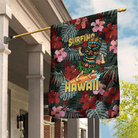 Hawaii Tiki Surfing Garden Flag Mele Kalikimaka i Iulai!