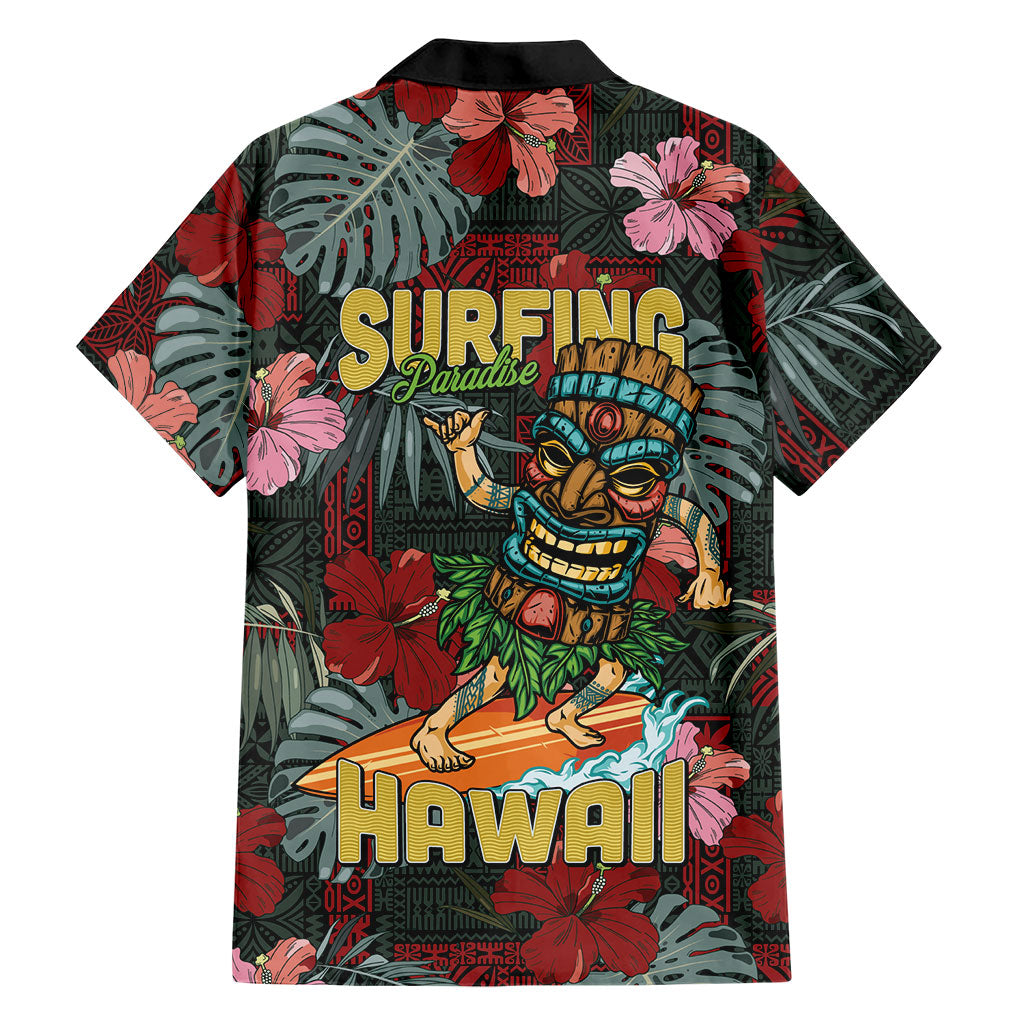 Hawaii Tiki Surfing Hawaiian Shirt Mele Kalikimaka i Iulai!