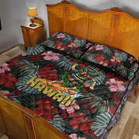 Hawaii Tiki Surfing Quilt Bed Set Mele Kalikimaka i Iulai!