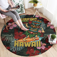 Hawaii Tiki Surfing Round Carpet Mele Kalikimaka i Iulai!