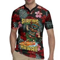 Hawaii Tiki Surfing Rugby Jersey Mele Kalikimaka i Iulai!