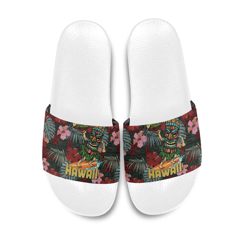 Hawaii Tiki Surfing Slide Sandals Mele Kalikimaka i Iulai!