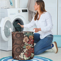 Kanoa Hawai'i Hibiscus Laundry Basket Polynesian Tribal Tattoo Pattern Floral Elements