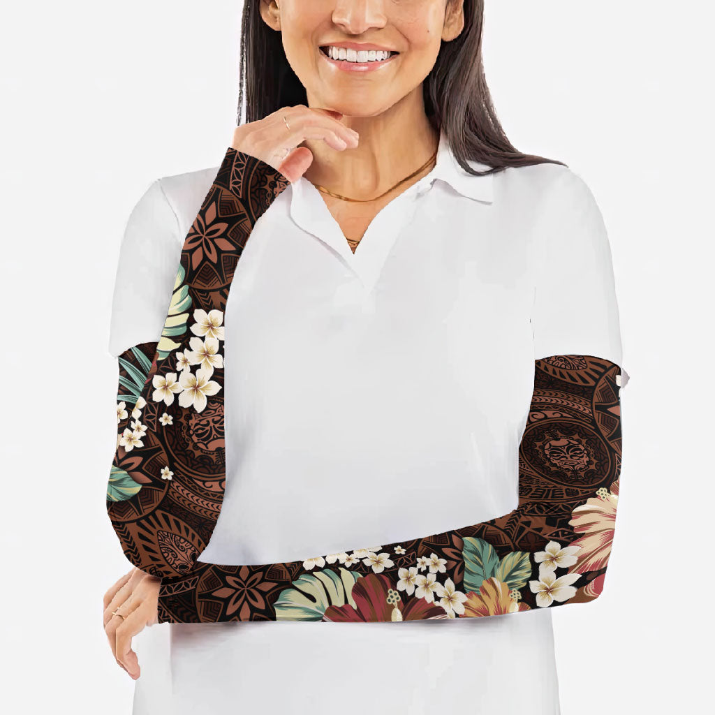 Kanoa Hawai'i Hibiscus Arm Sleeves Polynesian Tribal Tattoo Pattern Floral Elements