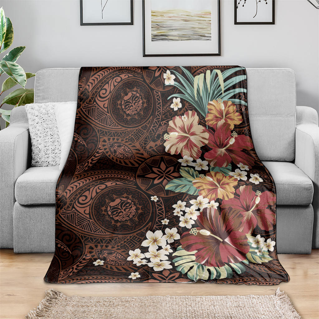 Kanoa Hawai'i Hibiscus Blanket Polynesian Tribal Tattoo Pattern Floral Elements