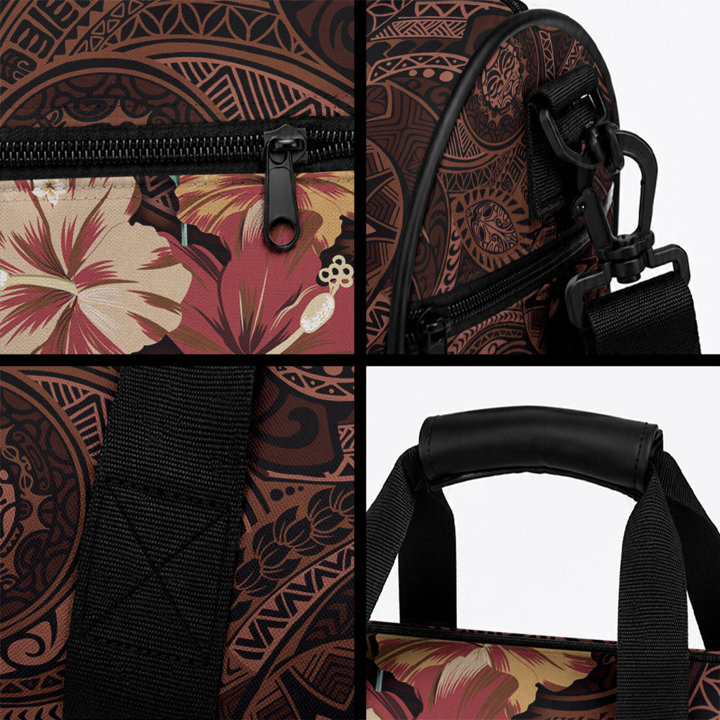 Kanoa Hawai'i Hibiscus Duffle Bag Polynesian Tribal Tattoo Pattern Floral Elements LT9 - Polynesian Pride