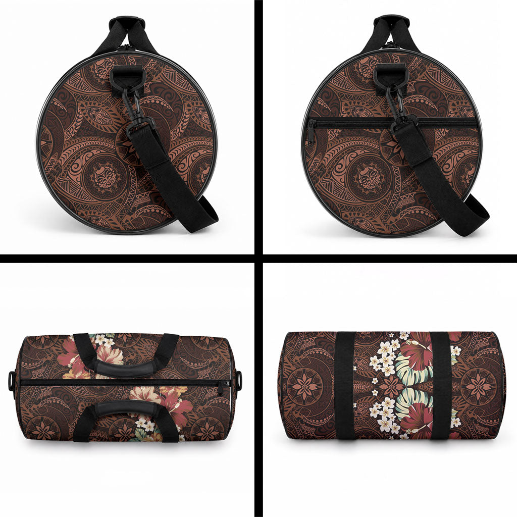 Kanoa Hawai'i Hibiscus Duffle Bag Polynesian Tribal Tattoo Pattern Floral Elements LT9 - Polynesian Pride