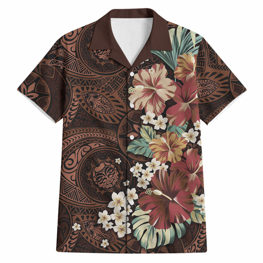 Kanoa Hawai'i Hibiscus Hawaiian Shirt Polynesian Tribal Tattoo Pattern Floral Elements