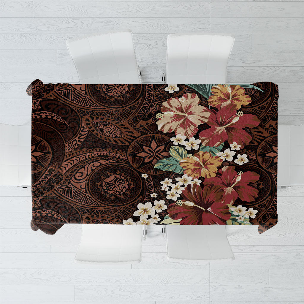 Kanoa Hawai'i Hibiscus Tablecloth Polynesian Tribal Tattoo Pattern Floral Elements