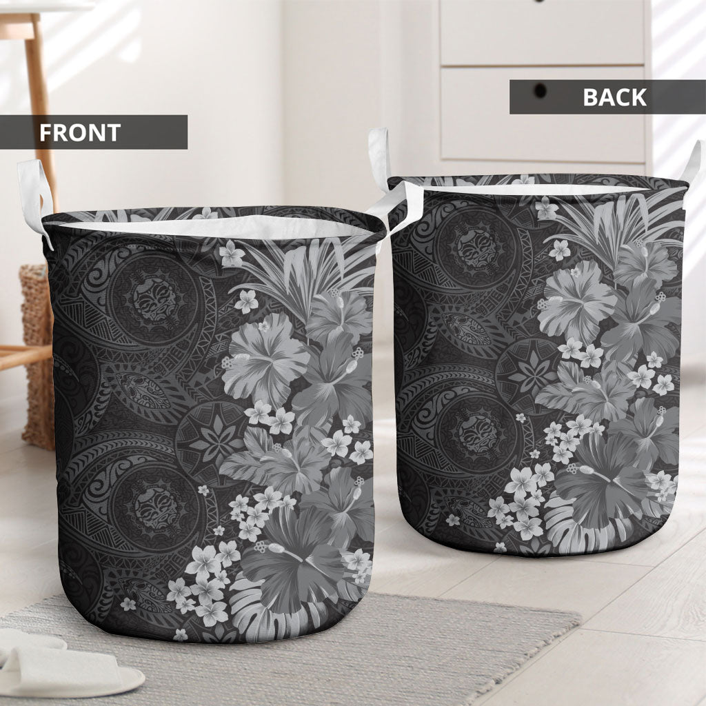 Pauli Hawai'i Hibiscus Laundry Basket Polynesian Tribal Tattoo Pattern Floral Elements