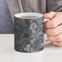 Pauli Hawai'i Hibiscus Ceramic Mug Polynesian Tribal Tattoo Pattern Floral Elements