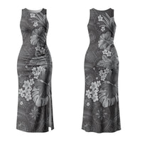 Pauli Hawai'i Hibiscus Couples Matching Tank Maxi Dress and Hawaiian Shirt Polynesian Tribal Tattoo Pattern Floral Elements