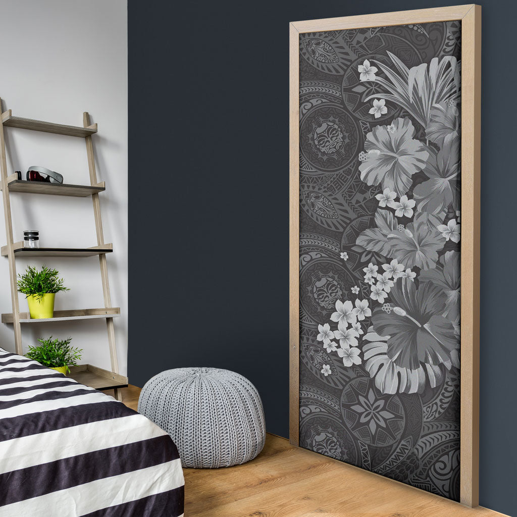 Pauli Hawai'i Hibiscus Door Cover Polynesian Tribal Tattoo Pattern Floral Elements