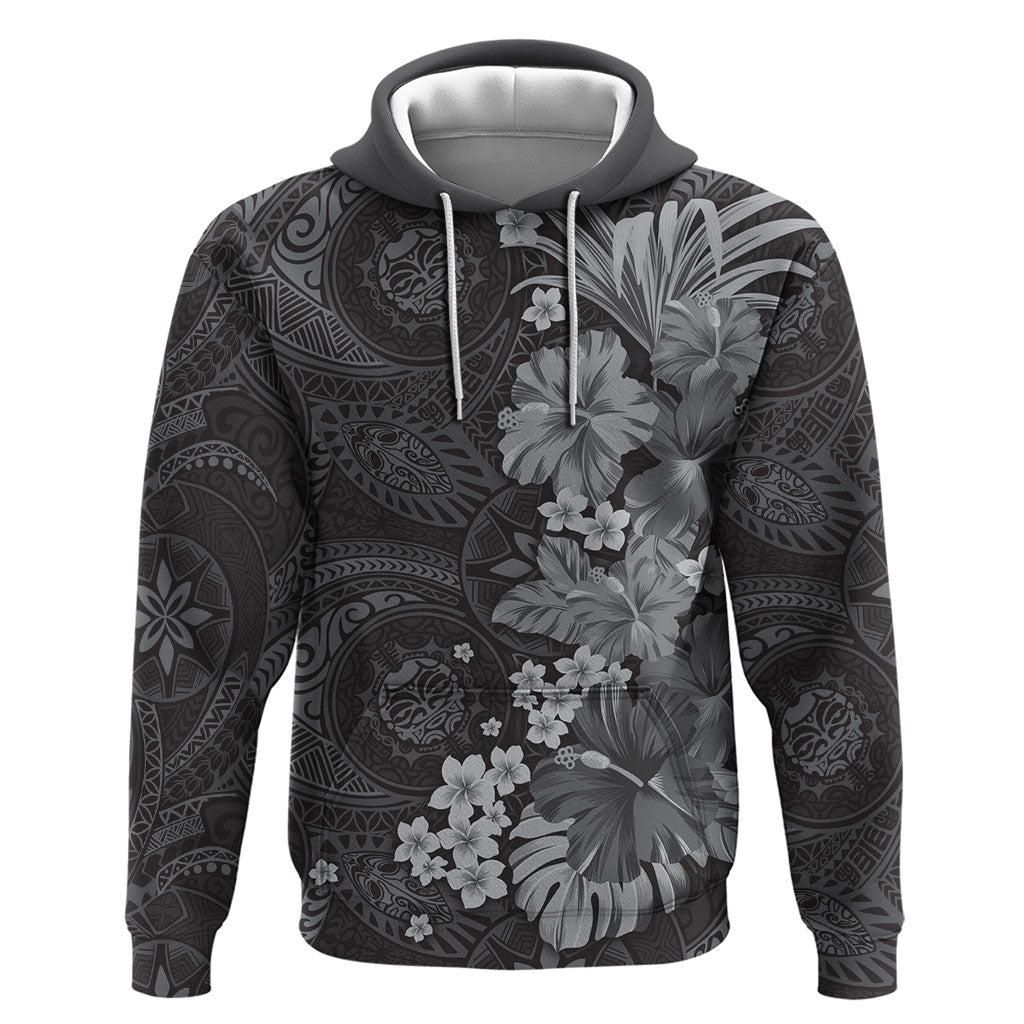Pauli Hawai'i Hibiscus Hoodie Polynesian Tribal Tattoo Pattern Floral Elements