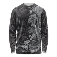 Pauli Hawai'i Hibiscus Long Sleeve Shirt Polynesian Tribal Tattoo Pattern Floral Elements
