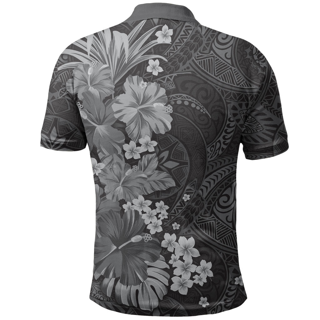Pauli Hawai'i Hibiscus Polo Shirt Polynesian Tribal Tattoo Pattern Floral Elements
