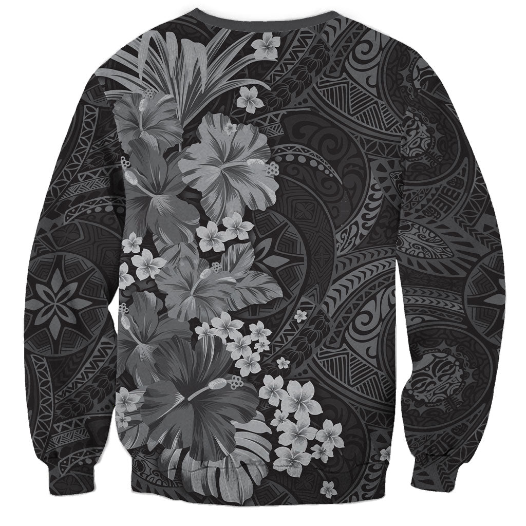 Pauli Hawai'i Hibiscus Sweatshirt Polynesian Tribal Tattoo Pattern Floral Elements