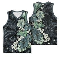 Pauliuli Hawai'i Hibiscus Basketball Jersey Polynesian Tribal Tattoo Pattern Floral Elements
