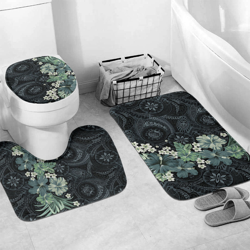 Pauliuli Hawai'i Hibiscus Bathroom Set Polynesian Tribal Tattoo Pattern Floral Elements