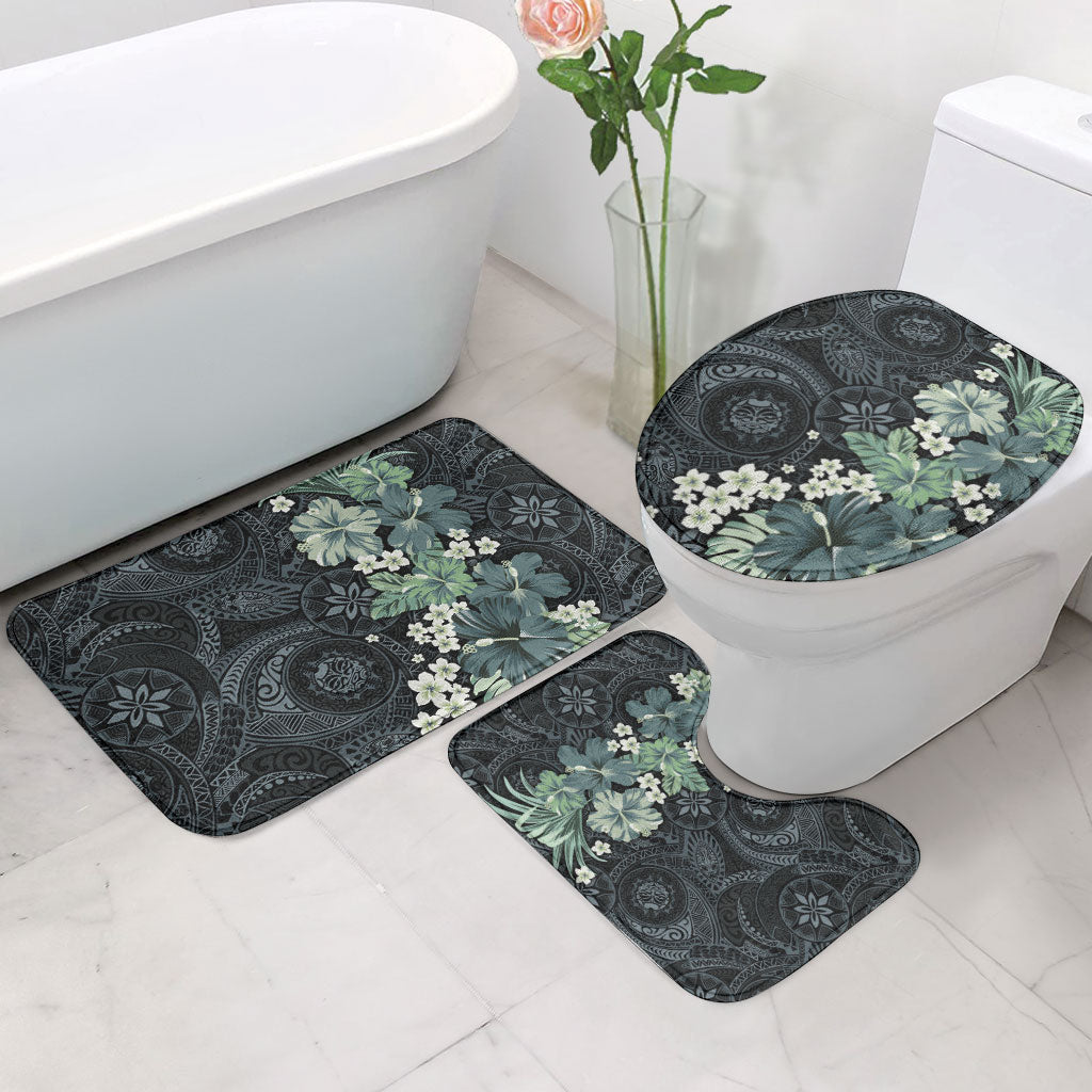 Pauliuli Hawai'i Hibiscus Bathroom Set Polynesian Tribal Tattoo Pattern Floral Elements