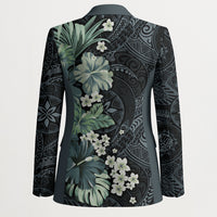 Pauliuli Hawai'i Hibiscus Blazer Polynesian Tribal Tattoo Pattern Floral Elements