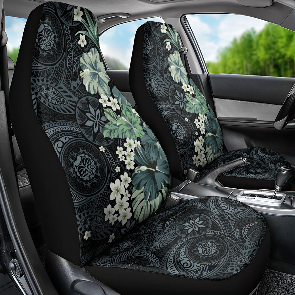 Pauliuli Hawai'i Hibiscus Car Seat Cover Polynesian Tribal Tattoo Pattern Floral Elements