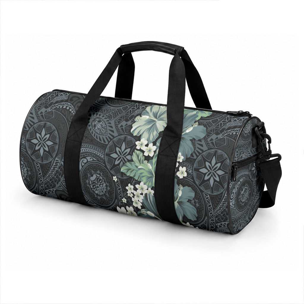 Pauliuli Hawai'i Hibiscus Duffle Bag Polynesian Tribal Tattoo Pattern Floral Elements LT9 - Polynesian Pride