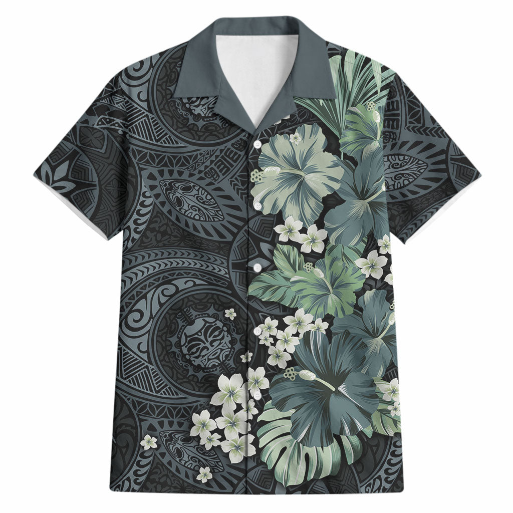 Pauliuli Hawai'i Hibiscus Hawaiian Shirt Polynesian Tribal Tattoo Pattern Floral Elements