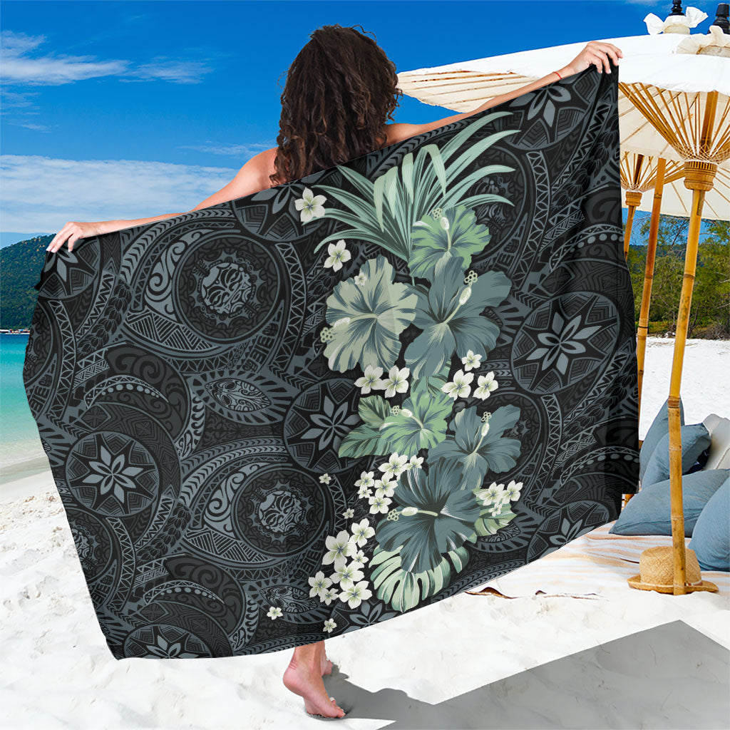 Pauliuli Hawai'i Hibiscus Sarong Polynesian Tribal Tattoo Pattern Floral Elements