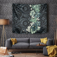 Pauliuli Hawai'i Hibiscus Tapestry Polynesian Tribal Tattoo Pattern Floral Elements