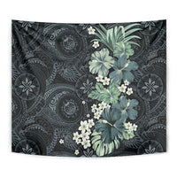 Pauliuli Hawai'i Hibiscus Tapestry Polynesian Tribal Tattoo Pattern Floral Elements
