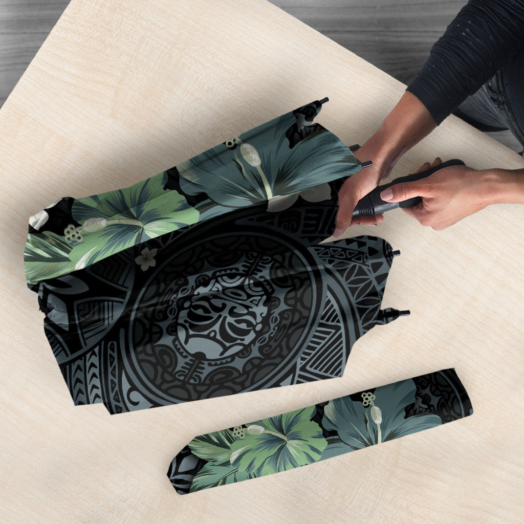 Pauliuli Hawai'i Hibiscus Umbrella Polynesian Tribal Tattoo Pattern Floral Elements